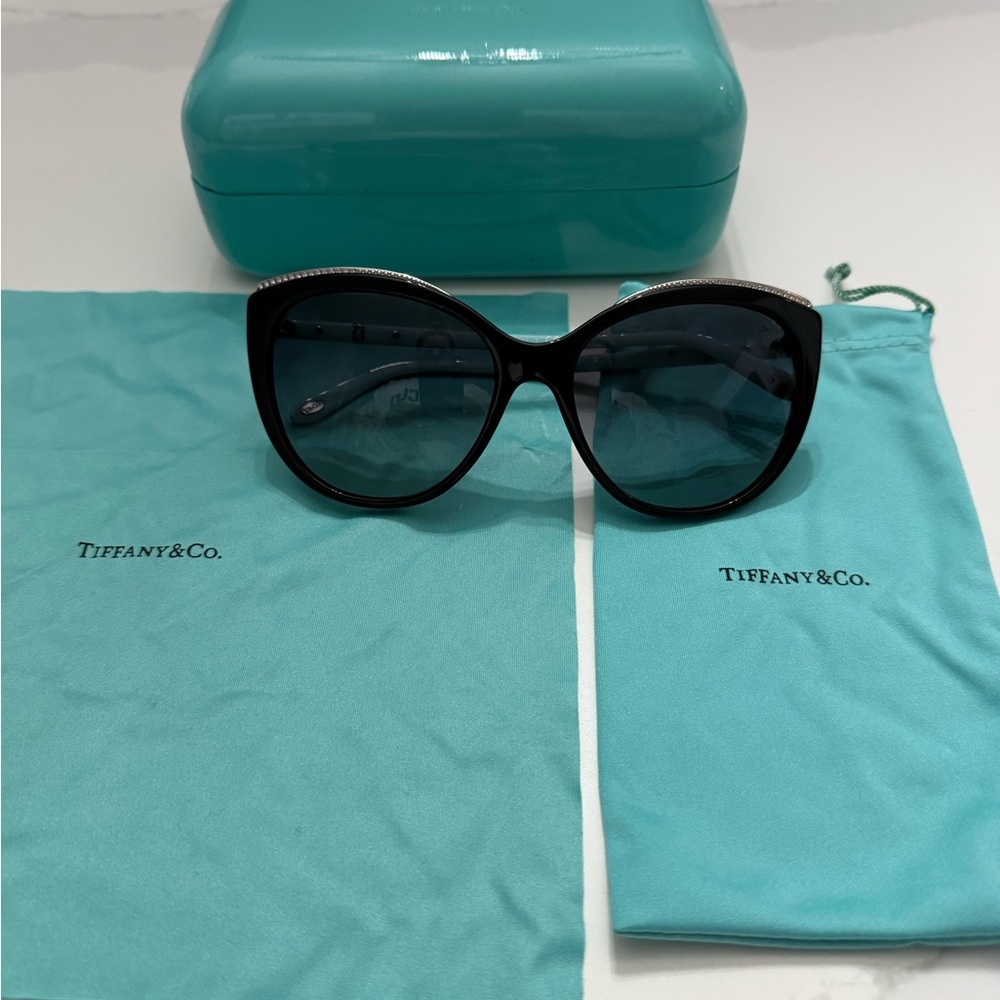 Tiffany & Co. Black Sunglasses with Silver Accents